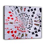 Poker Royal Flush All Suits Droste Spiral Deluxe Canvas 24  x 20  (Stretched)