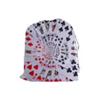 Poker Royal Flush All Suits Droste Spiral Drawstring Pouch (Large)