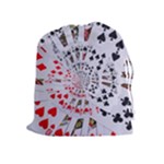 Poker Royal Flush All Suits Droste Spiral Drawstring Pouch (XL)