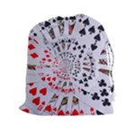 Poker Royal Flush All Suits Droste Spiral Drawstring Pouch (XXL)