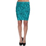 Turquoise Zebra Stripes Bodycon Skirt