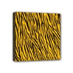 Yellow Zebra Stripes Mini Canvas 4  x 4  (Stretched)