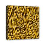 Yellow Zebra Stripes Mini Canvas 6  x 6  (Stretched)