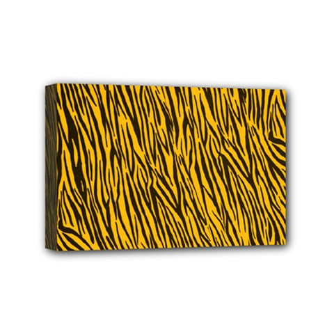 Yellow Zebra Stripes Mini Canvas 6  x 4  (Stretched) from ArtsNow.com