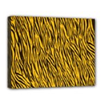 Yellow Zebra Stripes Canvas 14  x 11  (Stretched)