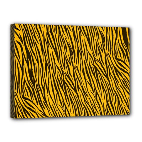 Yellow Zebra Stripes Canvas 16  x 12  (Stretched) from ArtsNow.com