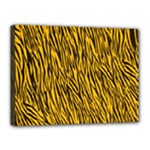 Yellow Zebra Stripes Canvas 16  x 12  (Stretched)