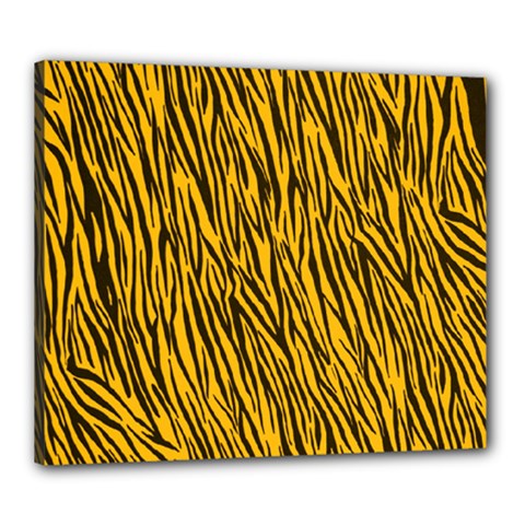 Yellow Zebra Stripes Canvas 24  x 20  (Stretched) from ArtsNow.com