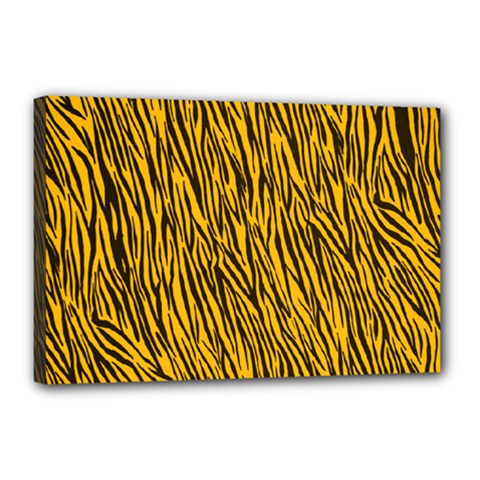 Yellow Zebra Stripes Canvas 18  x 12  (Stretched) from ArtsNow.com