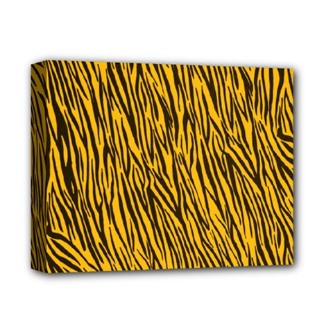 Yellow Zebra Stripes Deluxe Canvas 14  x 11  (Stretched) from ArtsNow.com