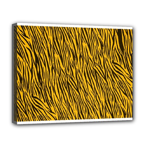 Yellow Zebra Stripes Deluxe Canvas 20  x 16  (Stretched) from ArtsNow.com