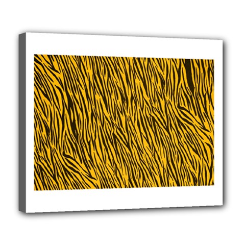 Yellow Zebra Stripes Deluxe Canvas 24  x 20  (Stretched) from ArtsNow.com