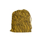 Yellow Zebra Stripes Drawstring Pouch (Medium)