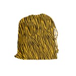 Yellow Zebra Stripes Drawstring Pouch (Large)