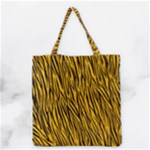 Yellow Zebra Stripes Grocery Tote Bag