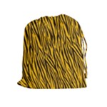 Yellow Zebra Stripes Drawstring Pouch (XL)