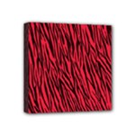 Red Zebra Stripes Mini Canvas 4  x 4  (Stretched)