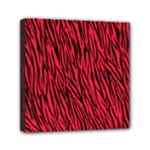 Red Zebra Stripes Mini Canvas 6  x 6  (Stretched)