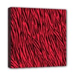 Red Zebra Stripes Mini Canvas 8  x 8  (Stretched)