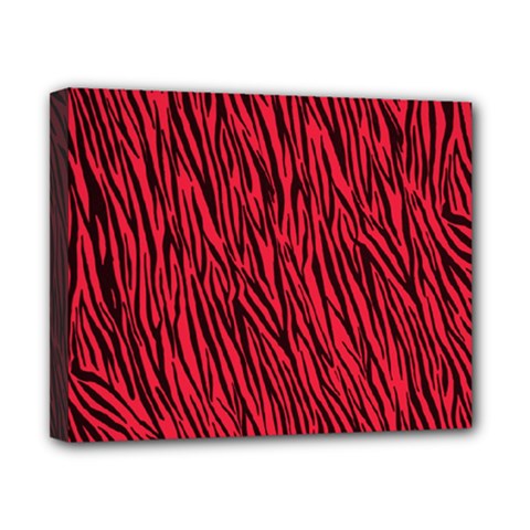 Red Zebra Stripes Canvas 10  x 8  (Stretched) from ArtsNow.com