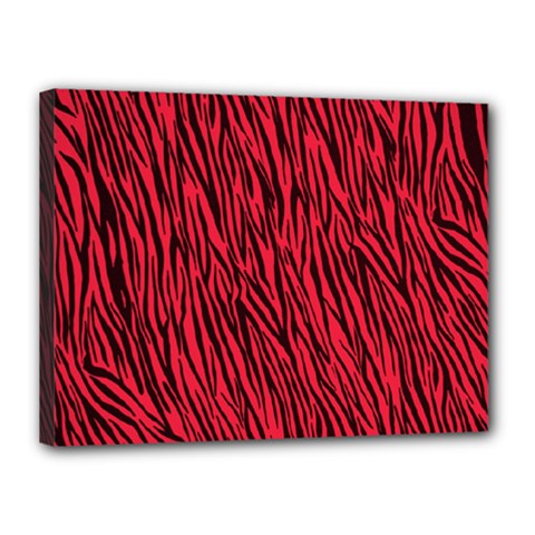 Red Zebra Stripes Canvas 16  x 12  (Stretched) from ArtsNow.com