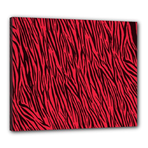 Red Zebra Stripes Canvas 24  x 20  (Stretched) from ArtsNow.com