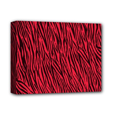 Red Zebra Stripes Deluxe Canvas 14  x 11  (Stretched) from ArtsNow.com