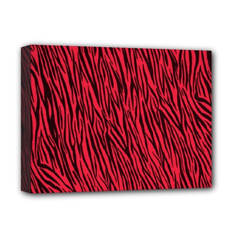 Red Zebra Stripes Deluxe Canvas 16  x 12  (Stretched)  from ArtsNow.com