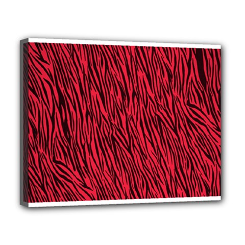 Red Zebra Stripes Deluxe Canvas 20  x 16  (Stretched) from ArtsNow.com