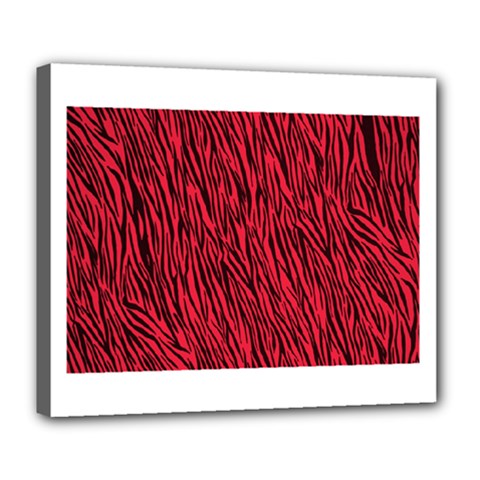 Red Zebra Stripes Deluxe Canvas 24  x 20  (Stretched) from ArtsNow.com