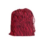 Red Zebra Stripes Drawstring Pouch (Large)