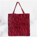 Red Zebra Stripes Grocery Tote Bag