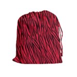 Red Zebra Stripes Drawstring Pouch (XL)