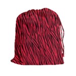 Red Zebra Stripes Drawstring Pouch (XXL)