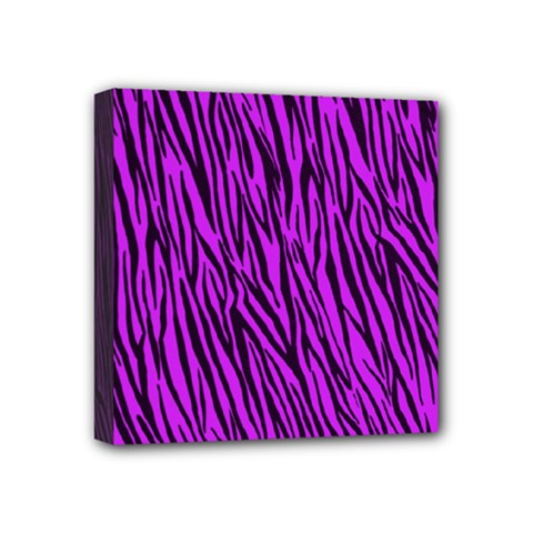 Purple Zebra Stripes Mini Canvas 4  x 4  (Stretched) from ArtsNow.com