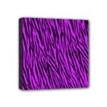 Purple Zebra Stripes Mini Canvas 4  x 4  (Stretched)