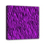 Purple Zebra Stripes Mini Canvas 6  x 6  (Stretched)