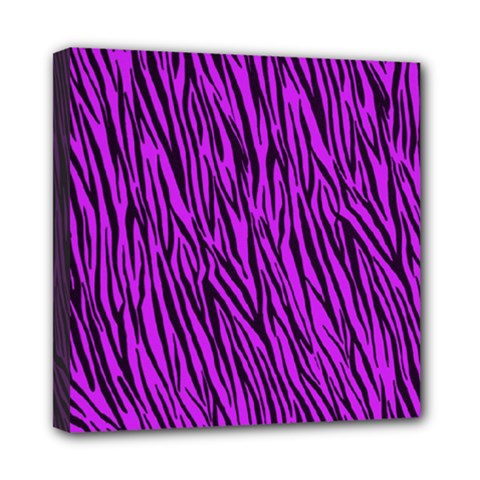 Purple Zebra Stripes Mini Canvas 8  x 8  (Stretched) from ArtsNow.com