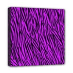 Purple Zebra Stripes Mini Canvas 8  x 8  (Stretched)