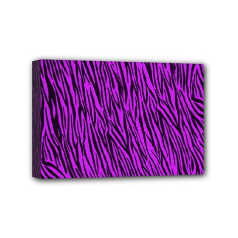 Purple Zebra Stripes Mini Canvas 6  x 4  (Stretched) from ArtsNow.com