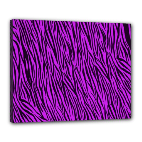 Purple Zebra Stripes Canvas 20  x 16  (Stretched) from ArtsNow.com