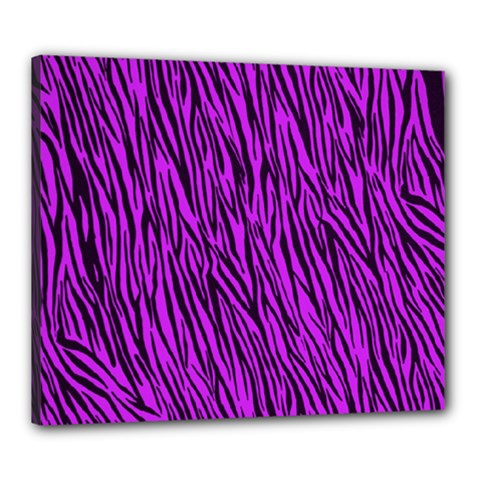 Purple Zebra Stripes Canvas 24  x 20  (Stretched) from ArtsNow.com