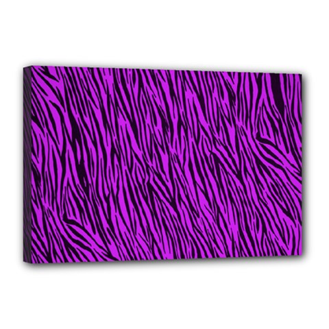 Purple Zebra Stripes Canvas 18  x 12  (Stretched) from ArtsNow.com