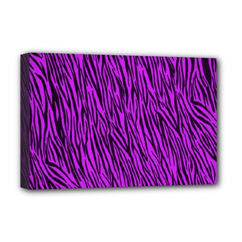 Purple Zebra Stripes Deluxe Canvas 18  x 12  (Stretched) from ArtsNow.com