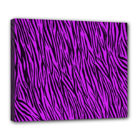 Purple Zebra Stripes Deluxe Canvas 24  x 20  (Stretched) from ArtsNow.com