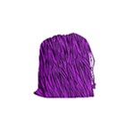 Purple Zebra Stripes Drawstring Pouch (Small)