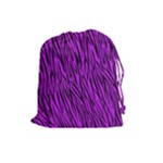 Purple Zebra Stripes Drawstring Pouch (Large)