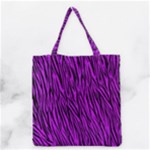 Purple Zebra Stripes Grocery Tote Bag