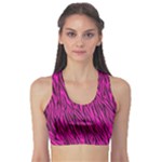 Hot Pink Zebra Stripes Sports Bra