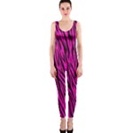 Hot Pink Zebra Stripes OnePiece Catsuit